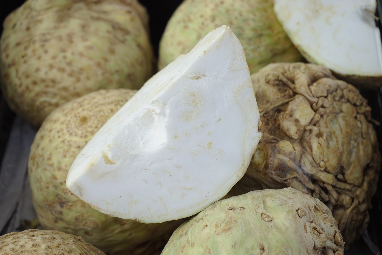 Celeriac cut open